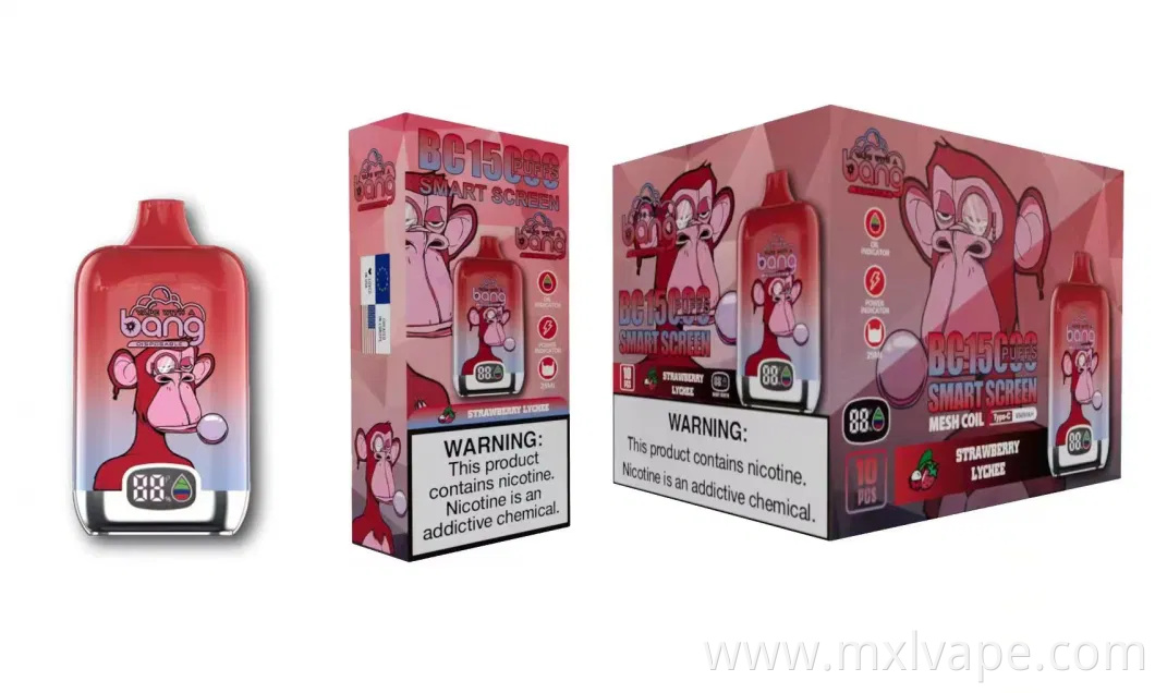 E Cigarette Bang King Smart Screen 15000/15K Puffs Digital Box 12000 Puff Vaporizer